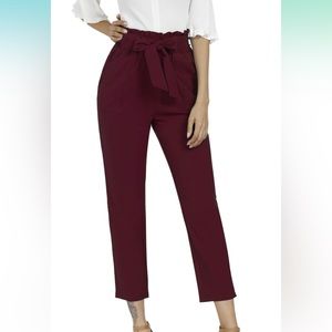 Paperbag pants cropped elastic waist  XS